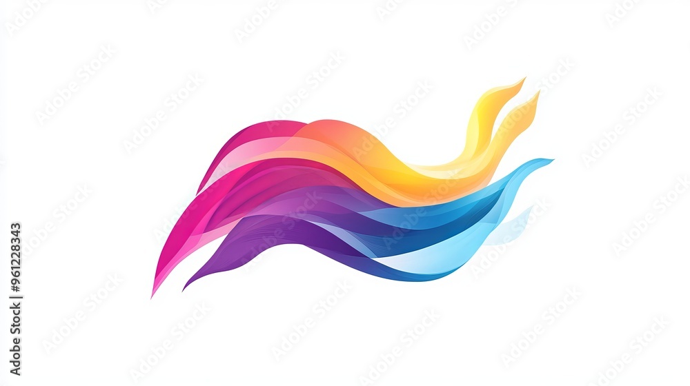 Colorful flowing waves design creating a modern abstract digital art piece Colorful flowing waves design creating a modern abstract digital art piece