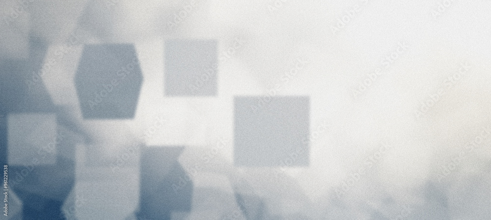 Obraz premium Mysterious depth, grainy, textured geometric shapes fading into a white background, evoking a sense of intrigue
