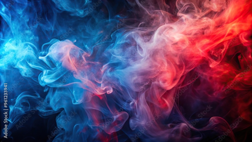 Abstract swirls of red and blue smoke against a softly lit background wallpaper Abstract swirls of red and blue smoke against a softly lit background wallpaper