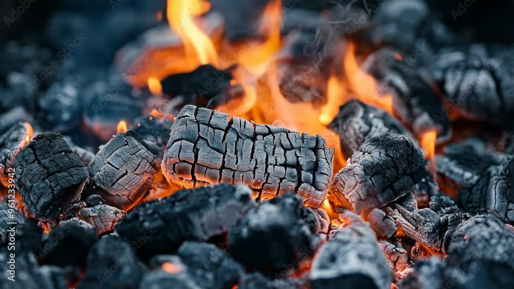 Glowing logs and embers in a bright orange and yellow campfire, with sparks flying in a dark outdoor setting. Warmth and camping concept.
Glowing logs and embers in a bright orange and yellow campfire, with sparks flying in a dark outdoor setting. Warmth and camping concept.