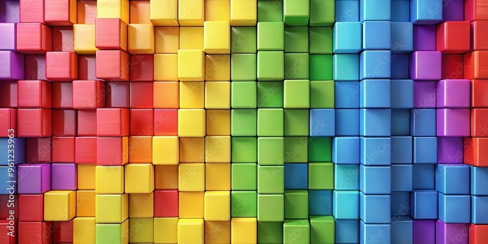Abstract background of colorful rainbow blocks