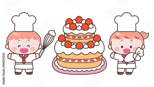 ケーキを作る　子供