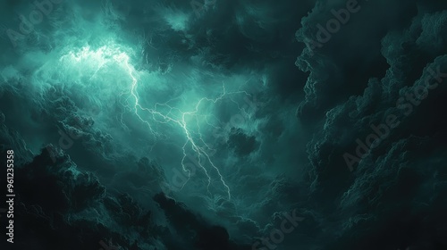 Wallpaper Mural An image of a dark, menacing sky with a hurricane approaching, distant lightning illuminating the clouds. Torontodigital.ca