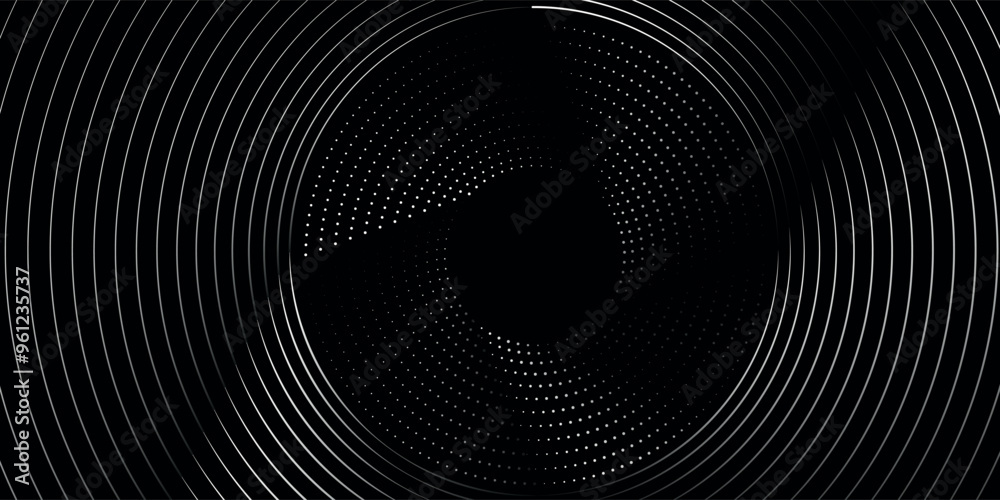 Circular spiral sound wave rhythm from lines.vector Circular spiral sound wave rhythm from lines.vector