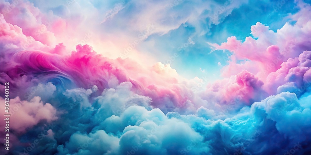 Fototapeta premium Abstract watercolor background with pink and blue gradient texture, minimal liquid water bird eye view