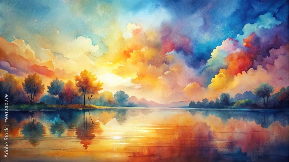 abstract watercolor painting with warm and cool tones abstract watercolor painting with warm and cool tones