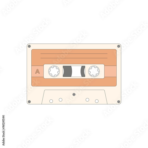 cassette tape, vector Illustration, isolated, icon illustration