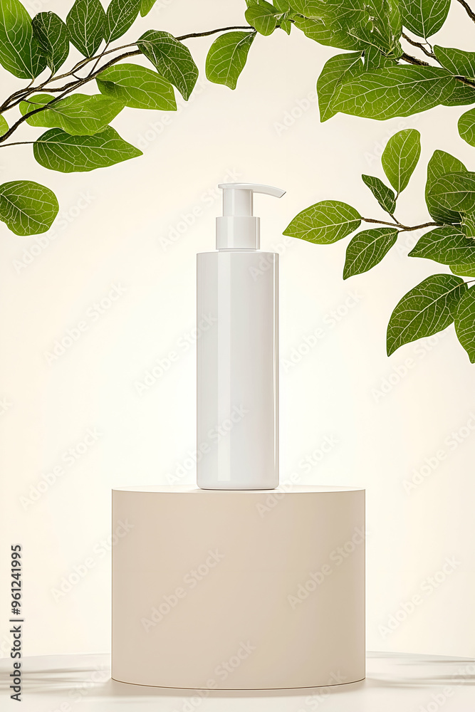 custom made wallpaper toronto digitalMinimalist Lotion Bottle with Greenery and Natural Light