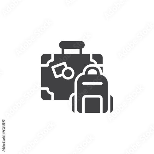 Suitcase, backpack vector icon
