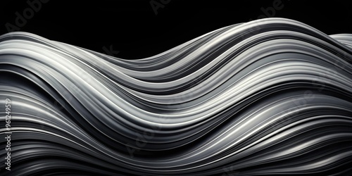 Aerial monochrome fluidity in a seamless blend of black and white waves