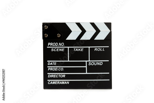 Movie clapper. Movie clapper isolated on white background. Concept recreation and entertainment. Cinema concept.