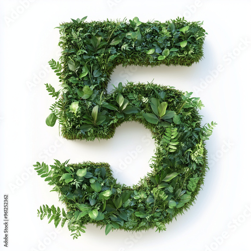 made of green leaves   five