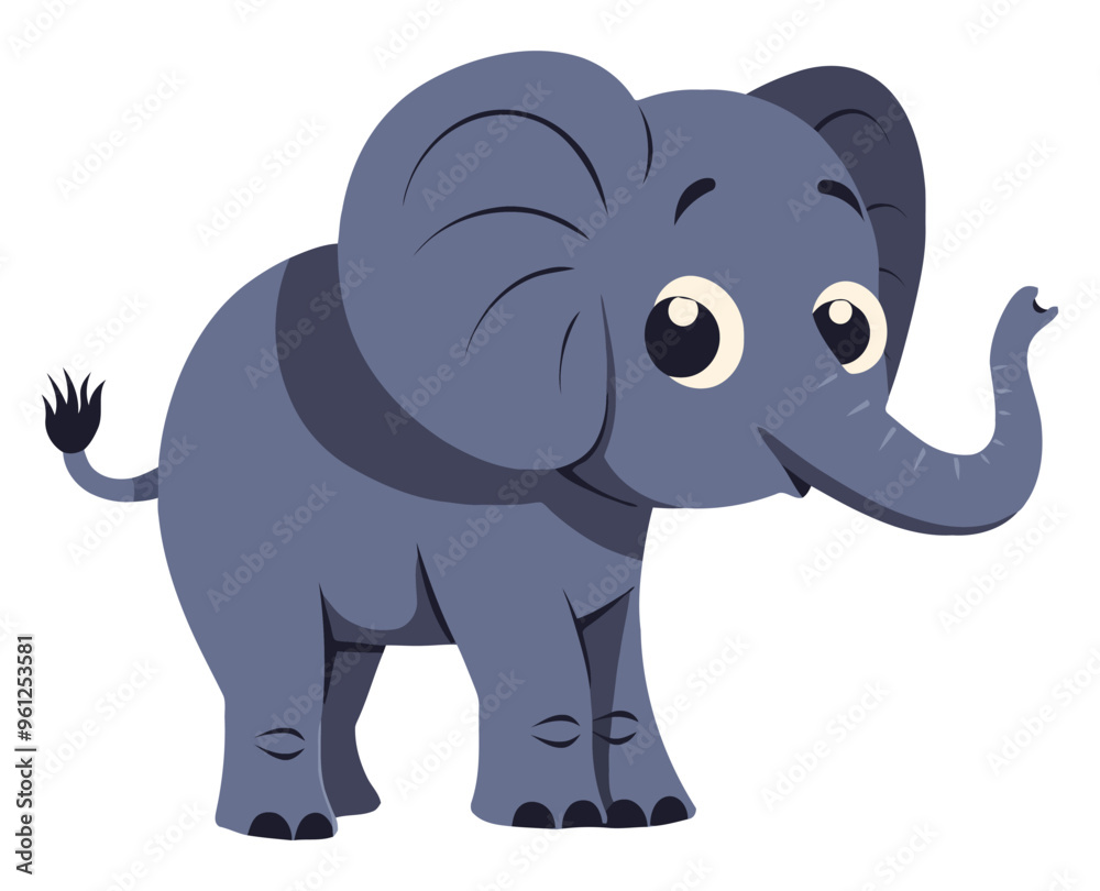 Elephant Cartoon Character. Flat Vector Illustration Elephant Cartoon Character. Flat Vector Illustration