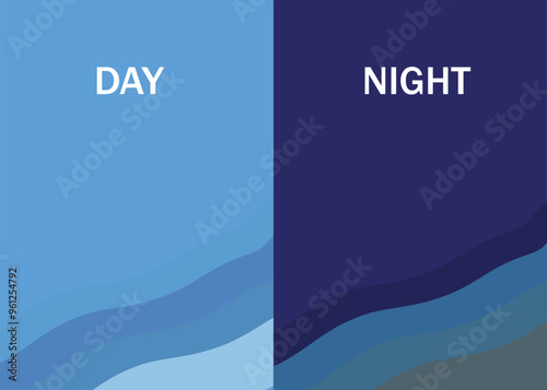 Gradient Color Day and Night Background