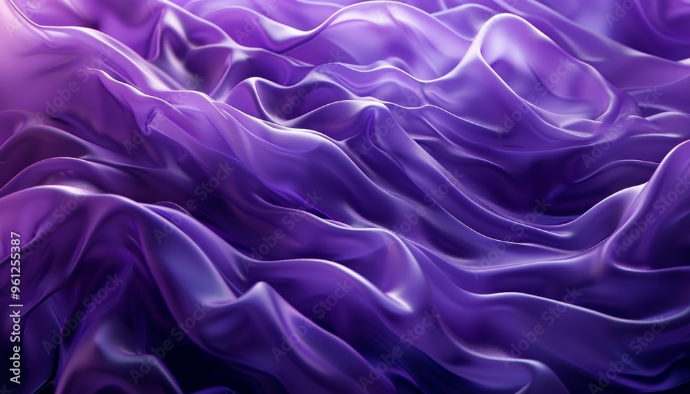 Obraz premium Abstract Purple Waves Creating Mesmerizing Visual Experience with Flowing Textures, Captivating Design, Background with Copy Space