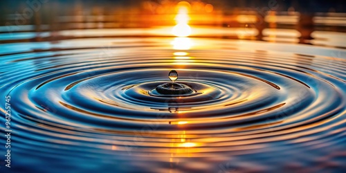 A delicate dance of water ripples unfold on a reflective surface, captured with stunning sharpness and accurate color, evoking a sense of serenity and calm.