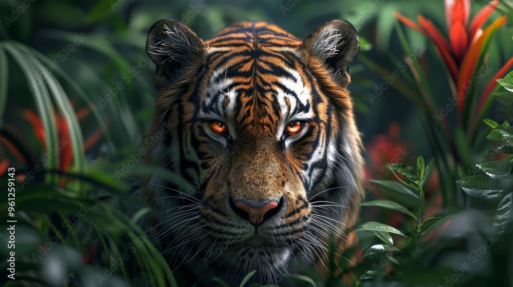 Bengal Tiger Close Up Jungle Orange Eyes Wildlife Portrait Bengal Tiger Close Up Jungle Orange Eyes Wildlife Portrait