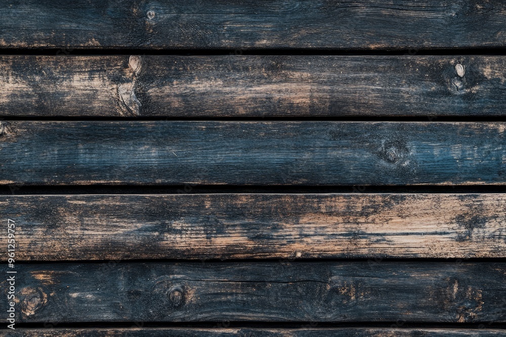 Fototapeta premium Dark wood texture background surface with old natural pattern, texture of retro plank wood use for background, poster, banner, brochure and graphic design , ai