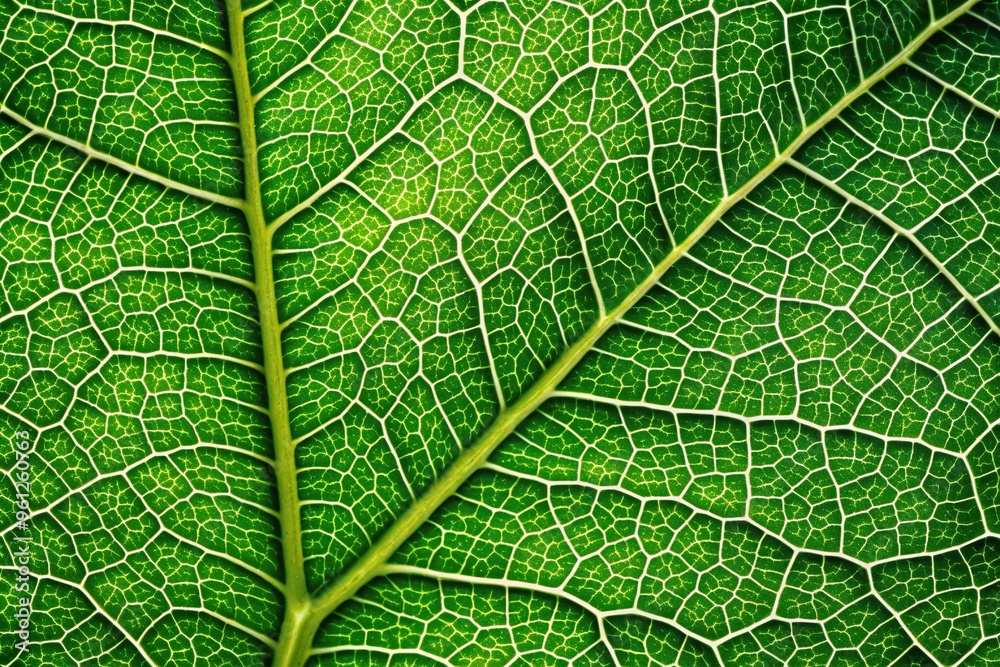 Aerial view of leaf texture with veins and cells Aerial view of leaf texture with veins and cells