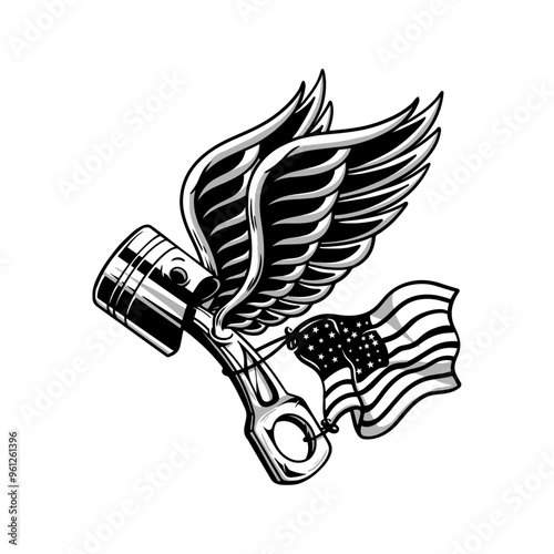 Motorcycle piston vector