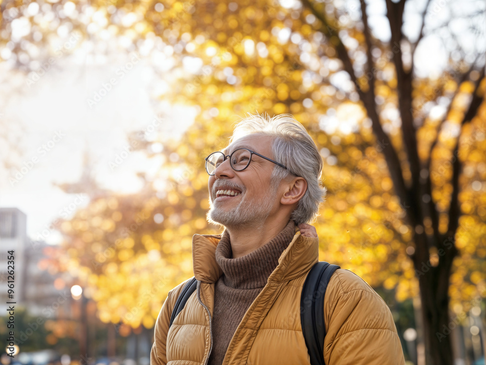 Elderly Man Enjoying a Walk in Nature for Mental and Physical Well-Being Elderly Man Enjoying a Walk in Nature for Mental and Physical Well-Being