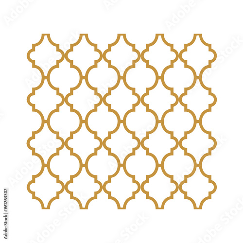 Vector abstract geometric islamic background. Based on ethnic muslim ornaments. Intertwined paper stripes. Elegant background for cards, invitations etc.
