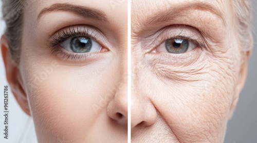 Changes in Skin Structure with Age, Explore the structural changes that occur in the skin as it ages, such as thinning of the epidermis and dermis. photo