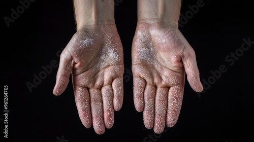 Sweat Gland Distribution in Hands and Feet, Explore the symmetrical arrangement of sweat glands on the palms and soles, which helps improve grip and manage moisture during physical activity photo