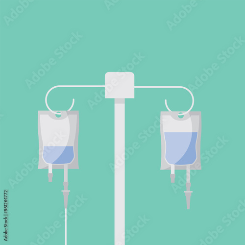 Intravenous fluids flat icon vector illustration, stock vector