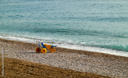 Sea wheelchair.