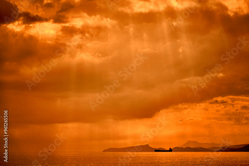 sunset over the sea