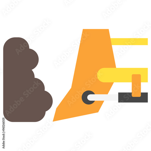 Bulldozer Blade multi color icon. related to heavy machinery, industry, construction theme. best for UI, UX, app and web development.