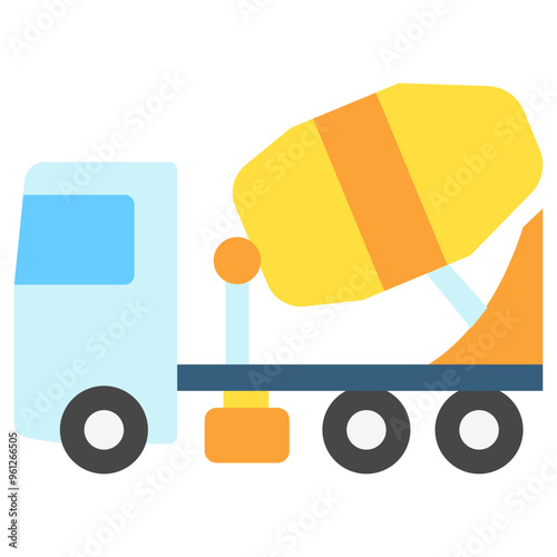 Cement Mixer multi color icon. related to heavy machinery, industry, construction theme. best for UI, UX, app and web development.