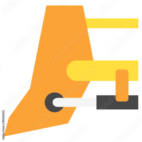 Bulldozer Blade multi color icon. related to heavy machinery, industry, construction theme. best for UI, UX, app and web development.