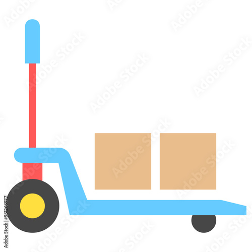Pallet Jack multi color icon. related to heavy machinery, industry, construction theme. best for UI, UX, app and web development.