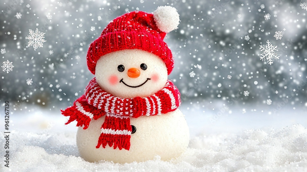 Snowman with red hat Snowman with red hat