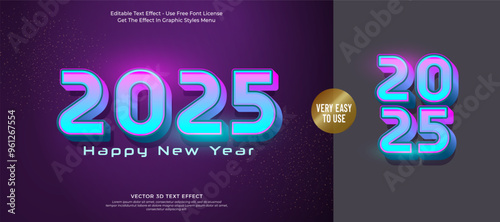 Wallpaper Mural Happy new year 2025 background with 3d design Torontodigital.ca