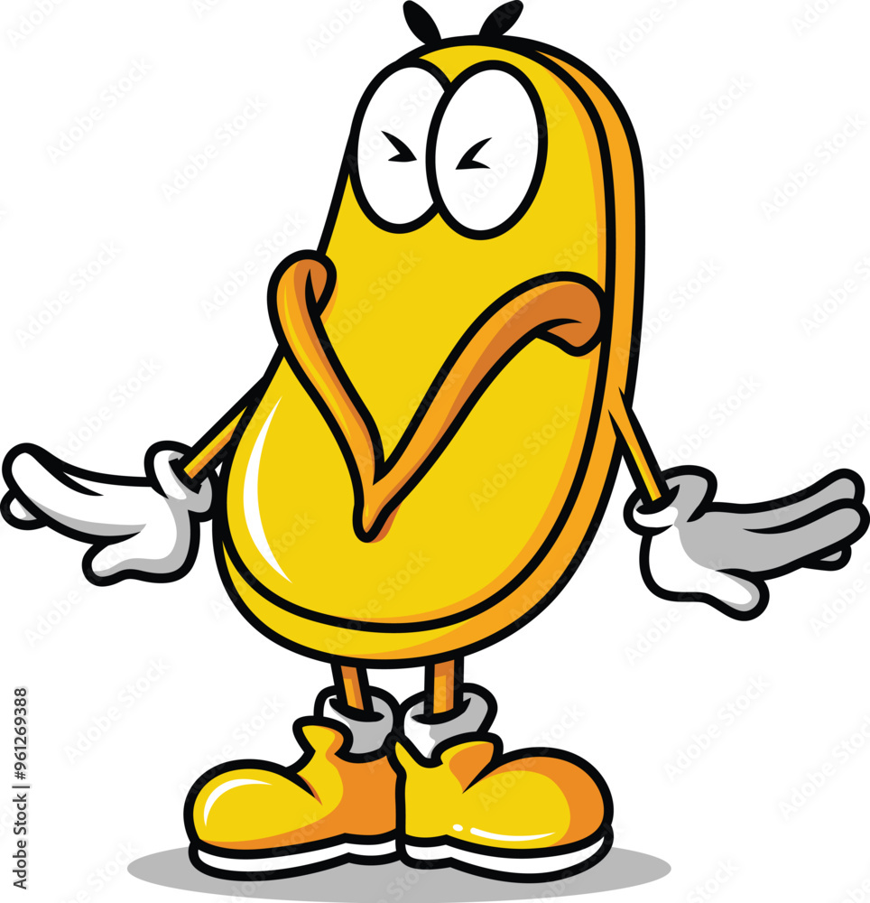 Obraz premium Cute Flip Flop Sandal Mascot Character