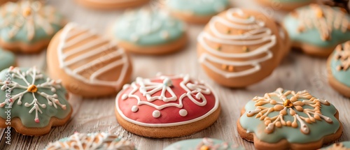 Christmas cookies decorated with intricate icing designs, holiday baking traditions