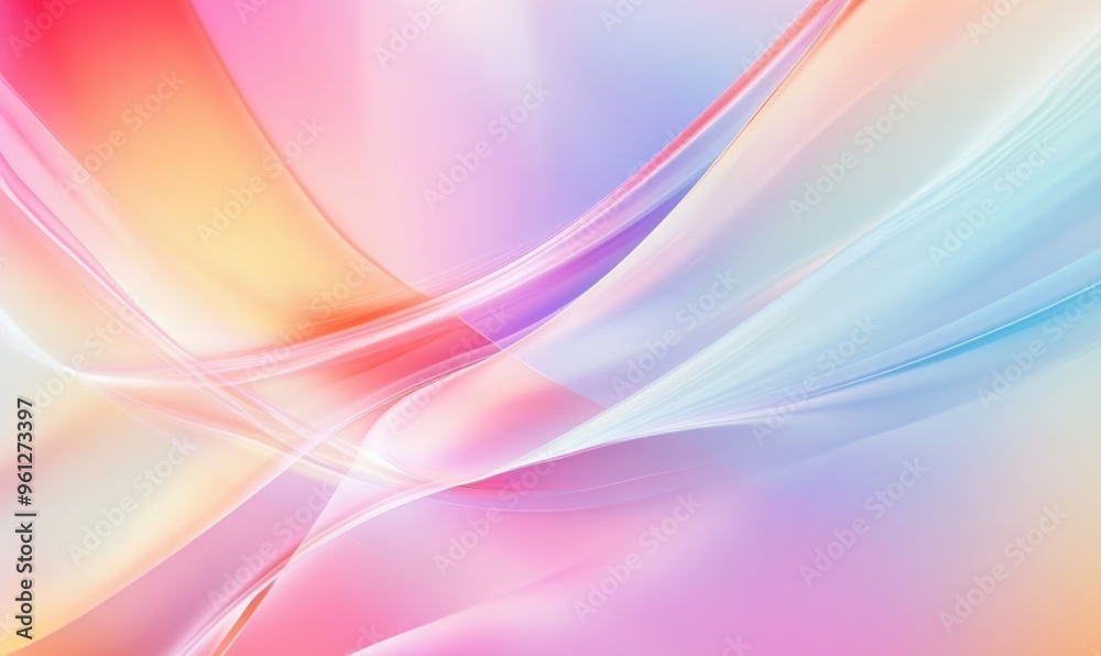 Abstract background with soft color light refraction, featuring gentle hues and smooth transitions.
