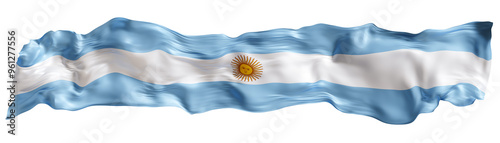 Photos Stylized flag of Argentina, waving in the wind, on transparent background