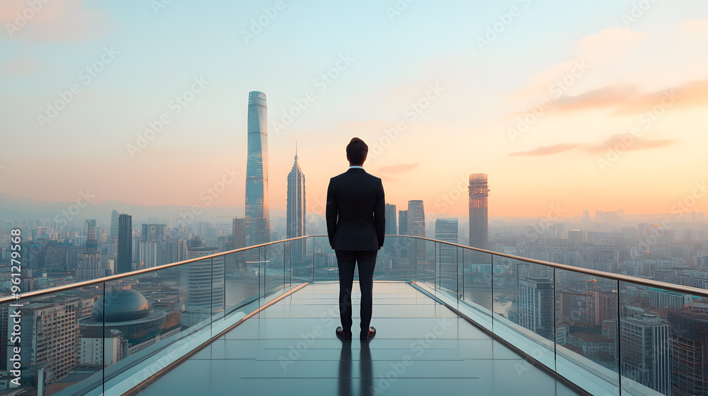 A figure facing a futuristic skyline, ready to embrace the possibilities of a fresh start. The modern city in the distance symbolizes ambition, change, and the optimism of future opportunities. A figure facing a futuristic skyline, ready to embrace the possibilities of a fresh start. The modern city in the distance symbolizes ambition, change, and the optimism of future opportunities.
