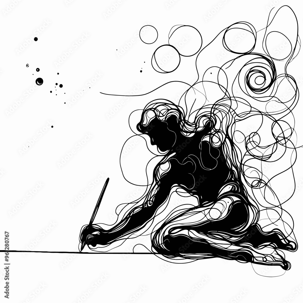 One continuous line drawing black and white sketch One continuous line drawing black and white sketch