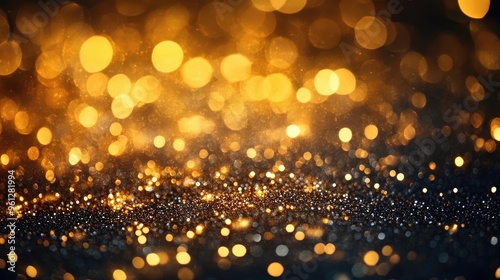 A glittery gold background with sparkles and shimmering light, ideal for a glamorous and festive theme