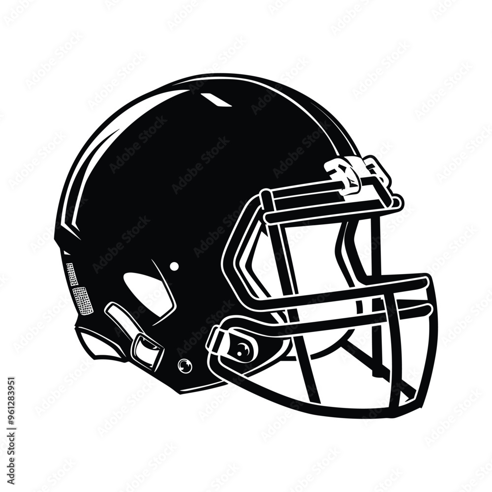 Fototapeta premium American football helmet silhouette vector