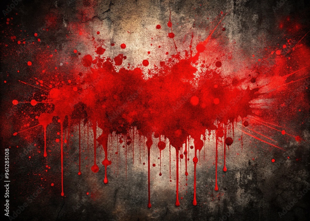 Vibrant red blood splatter streaks across a dark, gritty, textured background, evoking a sense of intensity, mystery, and edginess, perfect for dramatic, thriller, or horror-themed designs. Vibrant red blood splatter streaks across a dark, gritty, textured background, evoking a sense of intensity, mystery, and edginess, perfect for dramatic, thriller, or horror-themed designs.