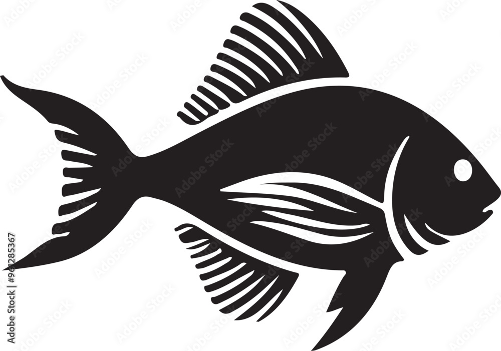 Fototapeta premium fish silhoutee vector,ai generative