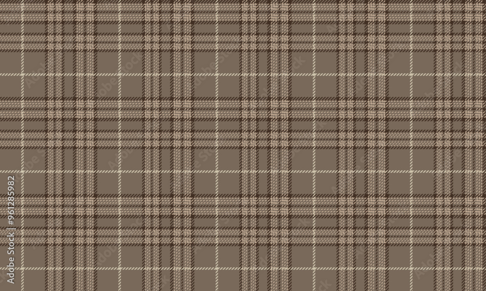 Obraz premium Plaid fabric pattern, khaki, brown, seamless for textile and design clothes skirt pants apron tablecloth blanket or decoration fabric. Vector illustration.