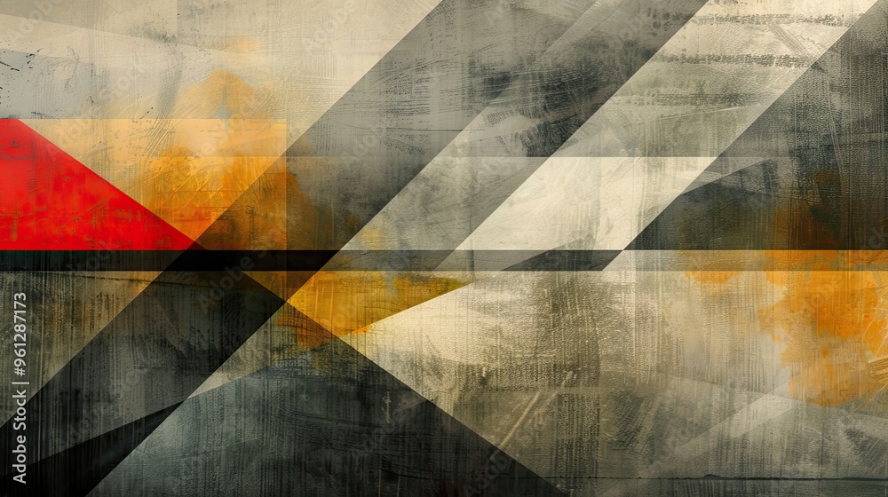 Dynamic wallpaper featuring bold gray red and yellow shapes with textures Dynamic wallpaper featuring bold gray red and yellow shapes with textures