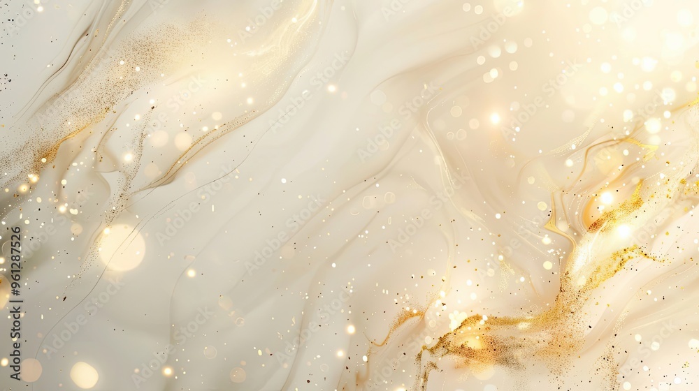 Clean white surface with specks of gold and soft ambient lighting Clean white surface with specks of gold and soft ambient lighting